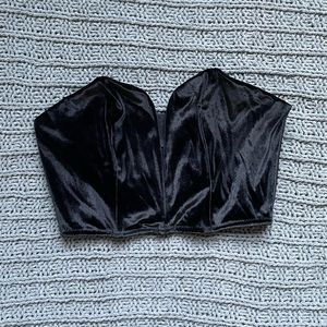 Victoria’s Secret black velour strapless top